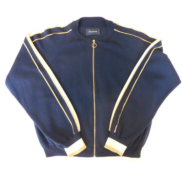 Zadig & Voltaire Other - Zadig & Voltaire Navy Blue Cotton Track Suit Style Sweater | Bomber | EUC | M